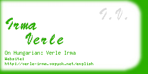 irma verle business card